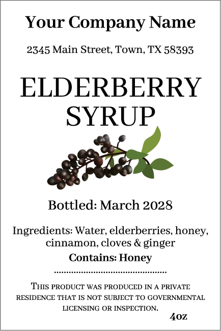 Elderberry Sryup Rectangle EB-004tr