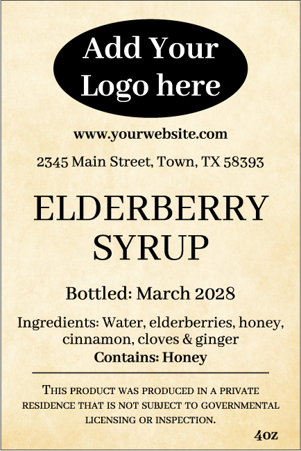 Elderberry Sryup Rectangle EB-005tr