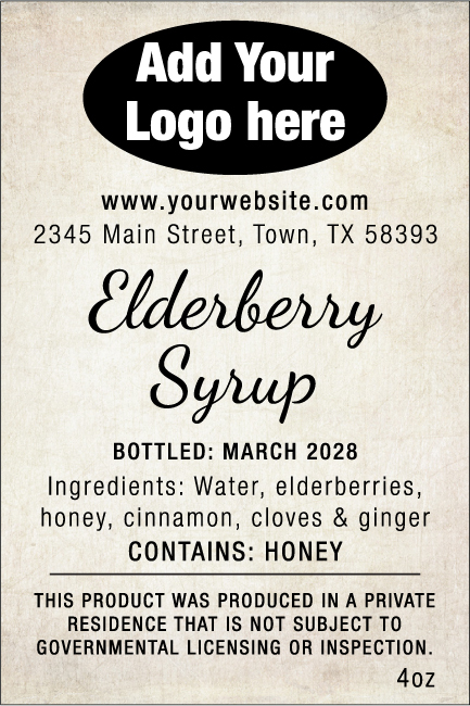 Elderberry Sryup Rectangle EB-009tr