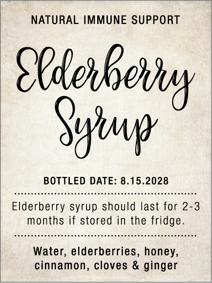 Elderberry Syrup Rectangle EB-003wn