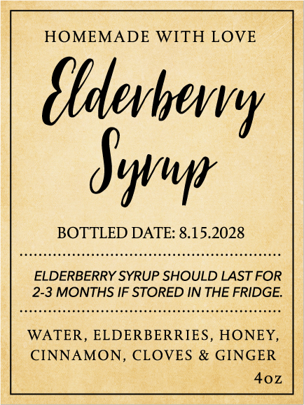 Elderberry Syrup Rectangle EB-004wn