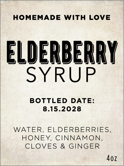 Elderberry Syrup Rectangle EB-014wn