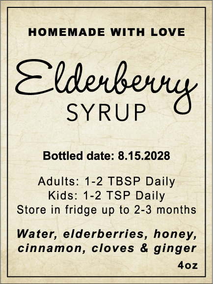 Elderberry Syrup Rectangle EB-015wn