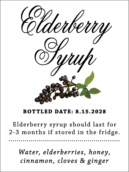 Elderberry Syrup Rectangle EB-018wn