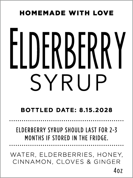 Elderberry Syrup Rectangle EB-020wn