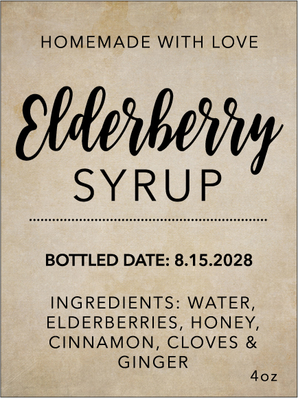 Elderberry Syrup Rectangle EB-024wn