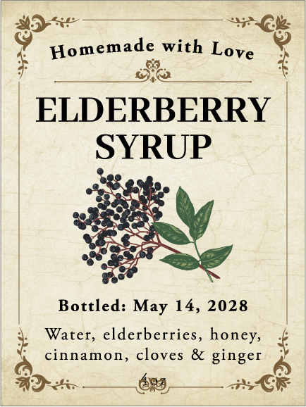 Elderberry Syrup Rectangle EB-028wn