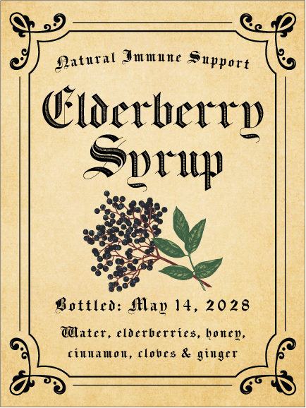 Elderberry Syrup Rectangle EB-031wn