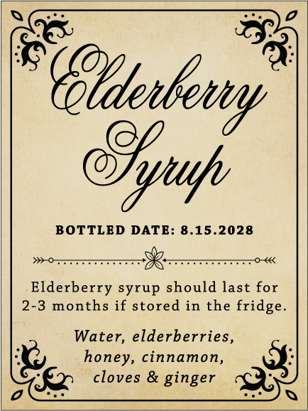Elderberry Syrup Rectangle EB-039wn