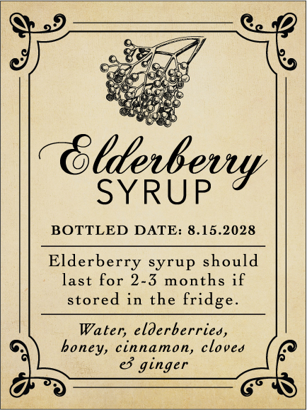Elderberry Syrup Rectangle EB-040wn