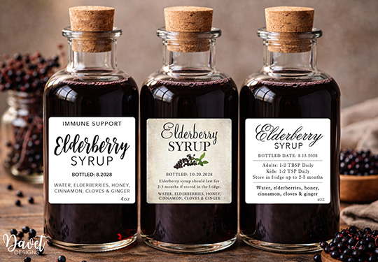 Elderberry Syrup Labels