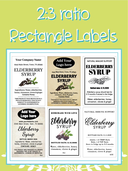 Vertical Rectangle Elderberry Designs