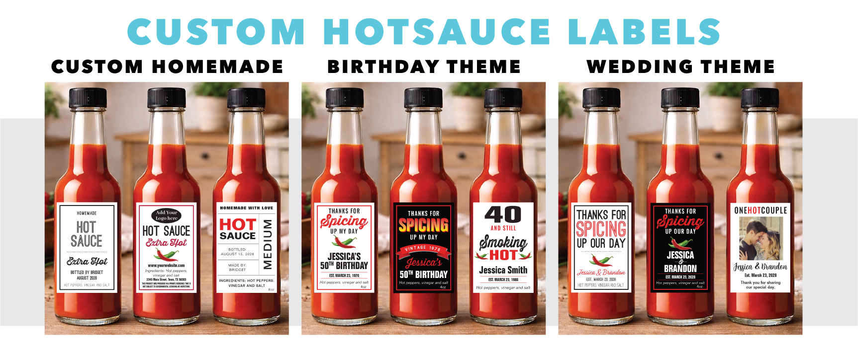 Tall Rectangle Hot Sauce Labels